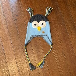 Blue Owl Knit Hat with Tassels